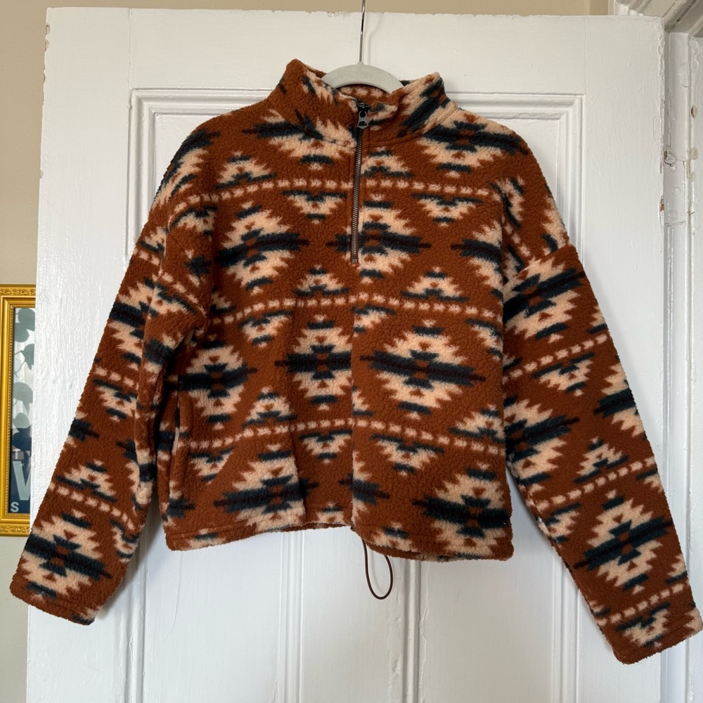 American Eagle Aztec Fleece Pullover